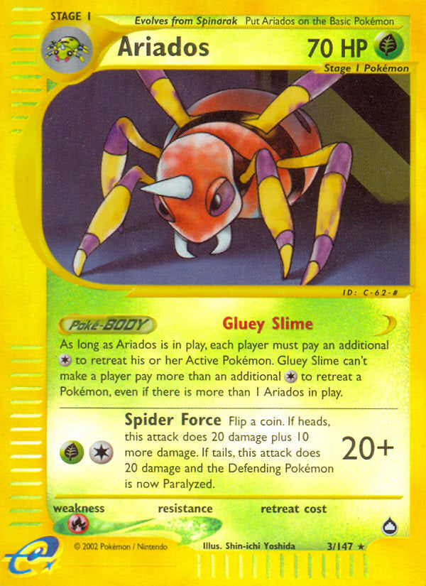 E-Series Aquapolis Ariados #3/147 reverse holo